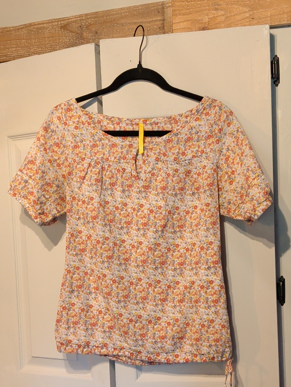 Lole Orange Multi Floral Short-Sleeve Tee Size 4